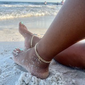 Gold stainless steel anklet